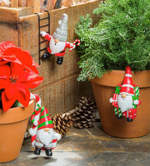 Plow & Hearth Garden Accents | Yard & Garden Holiday Gnome Pot Percher, Set Of 3