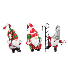 Plow & Hearth Garden Accents | Yard & Garden Holiday Gnome Pot Percher, Set Of 3