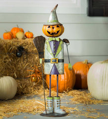 Plow & Hearth Garden Accents | Yard & Garden Indoor/Outdoor Pumpkin Witch Garden Statue