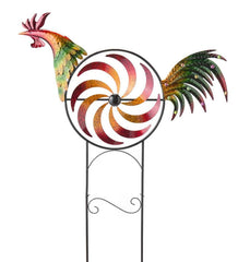 Plow & Hearth Garden Accents | Yard & Garden Iridescent Rooster Wind Spinner