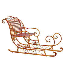 Plow & Hearth Garden Accents | Yard & Garden Large Metal Santa Welcome Sled