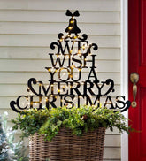 Plow & Hearth Garden Accents | Yard & Garden Merry Christmas Wishes Tree Metal Garden Stake
