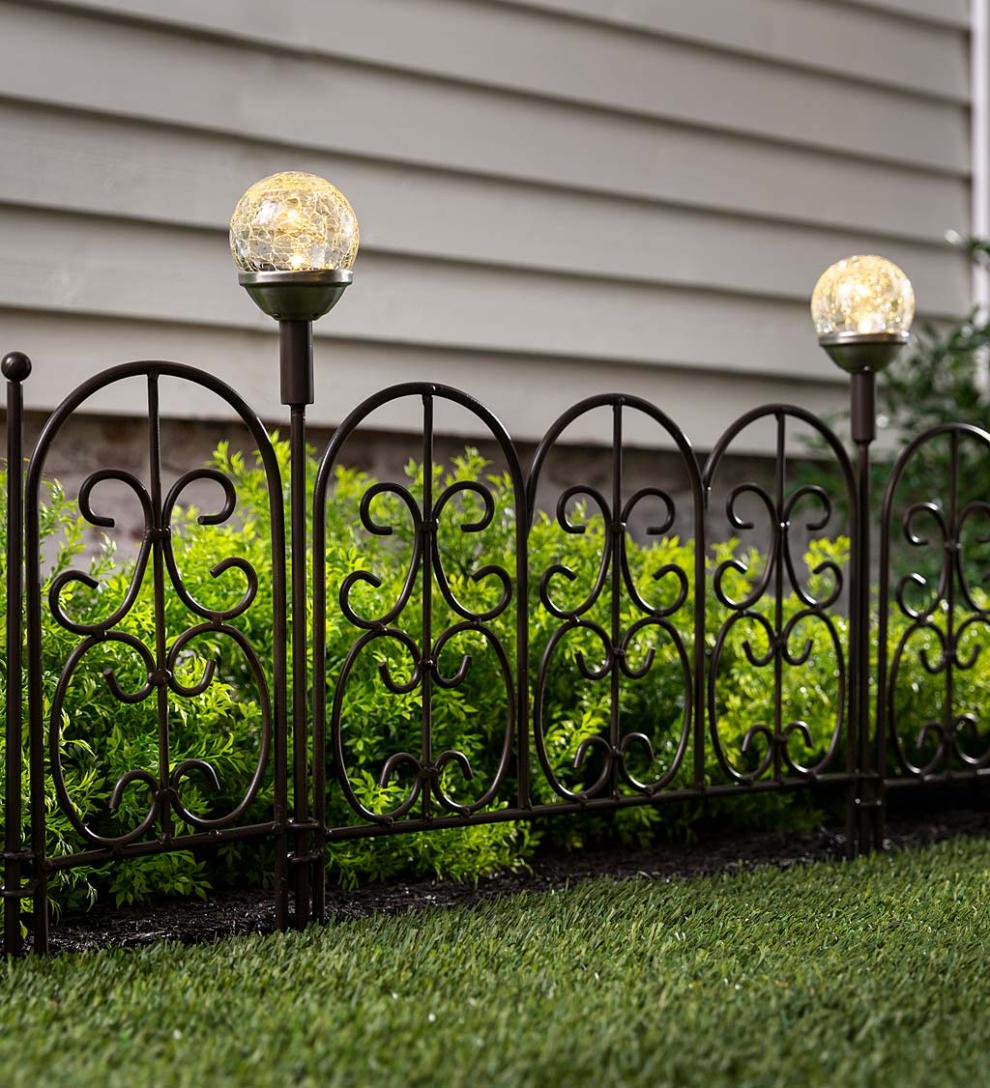 Plow & Hearth Garden Accents | Yard & Garden Montebello Decorative Garden Edging With Solar Lights