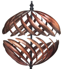 Plow & Hearth Garden Accents | Yard & Garden Oversized Split Sphere Copper Metal Wind Spinner - Copper