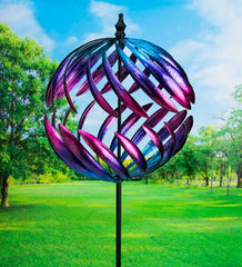 Plow & Hearth Garden Accents | Yard & Garden Oversized Split Sphere Metal Wind Spinner