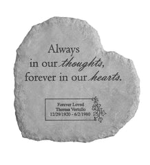 Plow & Hearth Garden Accents | Yard & Garden Personalized Always Memorial Heart Garden Stone