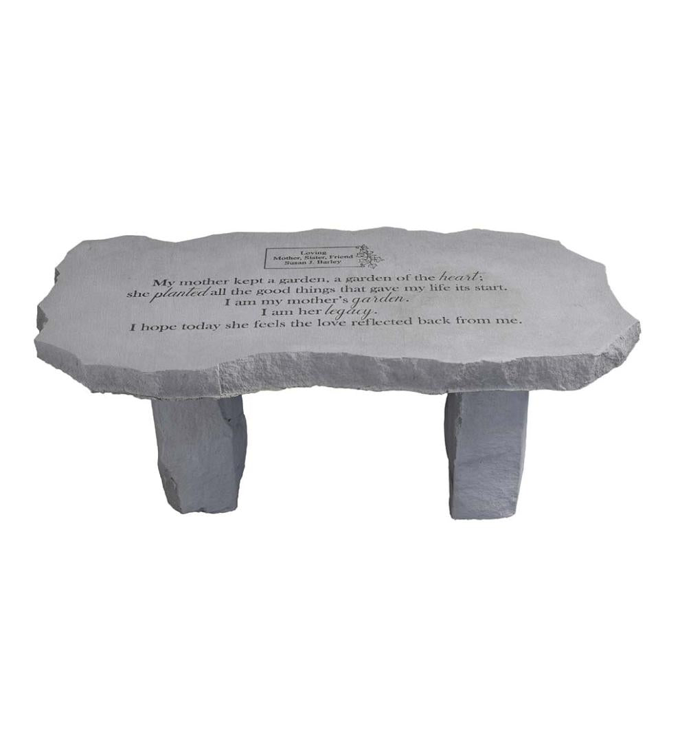 Plow & Hearth Garden Accents | Yard & Garden Personalized My Mother Memorial Stone Garden Bench