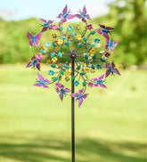 Plow & Hearth Garden Accents | Yard & Garden Pink And Purple Butterfly Metal Wind Spinner
