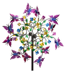 Plow & Hearth Garden Accents | Yard & Garden Pink And Purple Butterfly Metal Wind Spinner