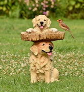 Plow & Hearth Garden Accents | Yard & Garden Playful Puppies Birdbath