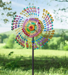 Plow & Hearth Garden Accents | Yard & Garden Rainbow Feathers Wind Spinner