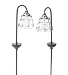 Plow & Hearth Garden Accents | Yard & Garden Solar Firefly Garden Pathway Lights, Set Of 2 - Copper
