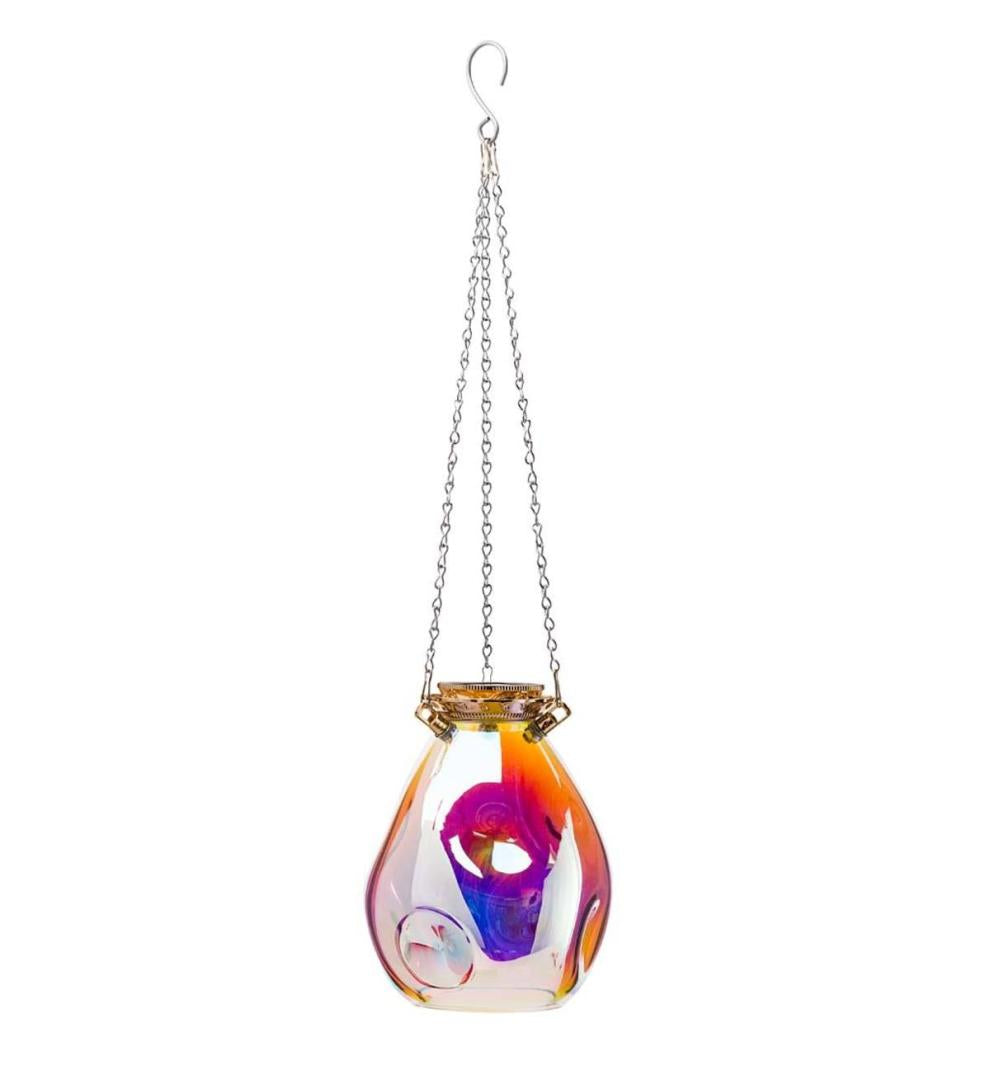 Plow & Hearth Garden Accents | Yard & Garden Solar Hanging Iridescent Glass Lights