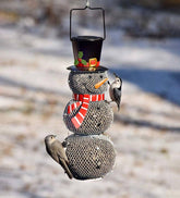 Plow & Hearth Garden Accents | Yard & Garden Solar Snowman Metal Mesh Bird Feeder