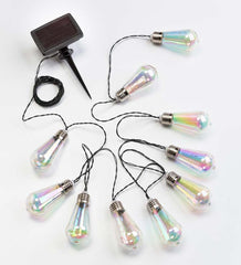 Plow & Hearth Garden Accents | Yard & Garden Solar Vintage-Style Iridescent Light Bulb String Lights