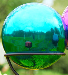 Plow & Hearth Garden Accents | Yard & Garden Stainless Steel Gazing Balls And Iron Display Stands