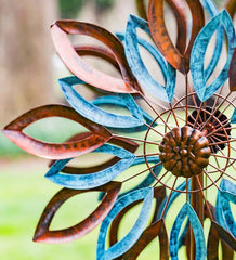 Plow & Hearth Garden Accents | Yard & Garden Verdigris And Copper Leaves Metal Wind Spinner