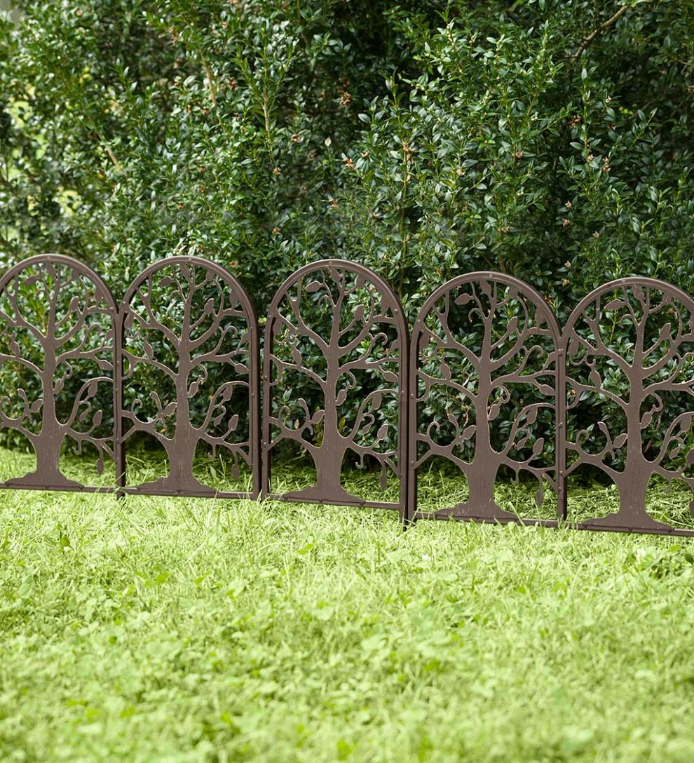 Plow & Hearth Garden Fencing & Edging | Yard & Garden Metal Garden Edging With Tree Of Life Design