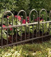 Plow & Hearth Garden Fencing & Edging | Yard & Garden Scrollwork Wrought Iron Edging With Ground Stakes And Gunmetal Finish