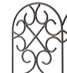 Plow & Hearth Garden Fencing & Edging | Yard & Garden Scrollwork Wrought Iron Edging With Ground Stakes And Gunmetal Finish