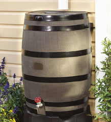 Plow & Hearth Garden Tools | Yard & Garden 50-Gallon Rain Barrel With Flat Back