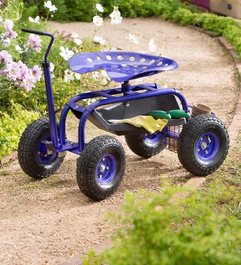 Plow & Hearth Garden Tools | Yard & Garden Scoot-N-Do Garden Seat In Iris