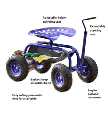 Plow & Hearth Garden Tools | Yard & Garden Scoot-N-Do Garden Seat In Iris