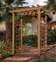 Plow & Hearth Gardenworks® | Yard & Garden Carolina Faux Wood Maintenance-Free Arbor - Natural