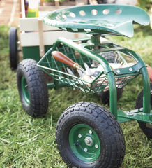 Plow & Hearth Gardenworks® | Yard & Garden Green Rolling Scoot-N-Do Garden Seat
