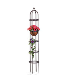 Plow & Hearth Gardenworks® | Yard & Garden Powder-Coated Steel Garden Obelisks And Basket Planter
