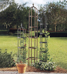 Plow & Hearth Gardenworks® | Yard & Garden Powder-Coated Steel Garden Obelisks And Basket Planter