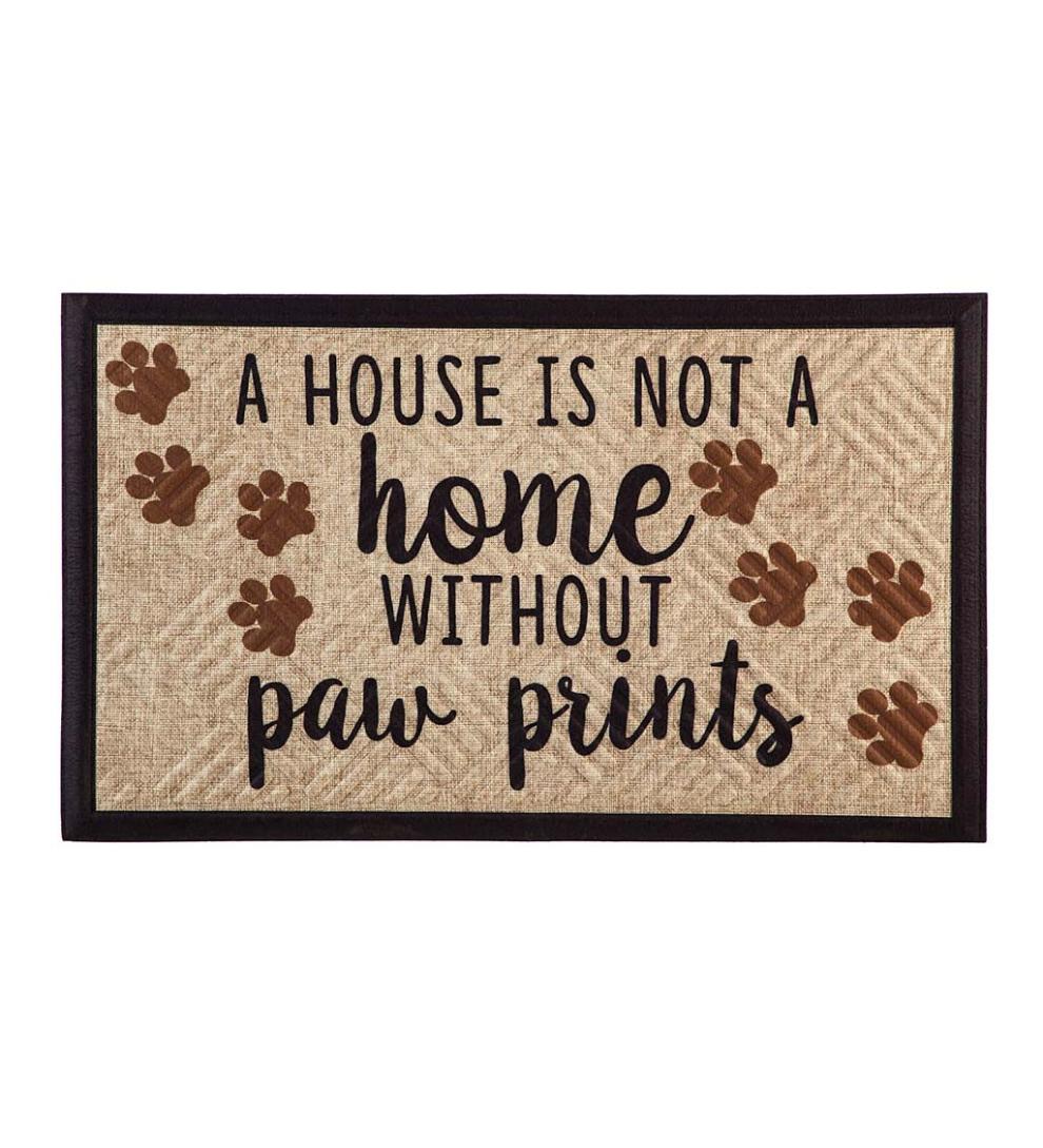 Plow & Hearth Home Accents | Indoor Living A House Is Not A Home Without Paw Prints Embossed Floor Mat