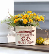 Plow & Hearth Home Accents | Indoor Living Acorn Personalized Address Crock With Name And House Number - Black