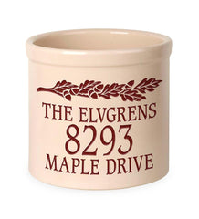 Plow & Hearth Home Accents | Indoor Living Acorn Personalized Address Crock With Name And House Number - Black