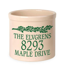 Plow & Hearth Home Accents | Indoor Living Acorn Personalized Address Crock With Name And House Number - Black