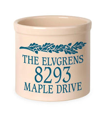 Plow & Hearth Home Accents | Indoor Living Acorn Personalized Address Crock With Name And House Number - Black