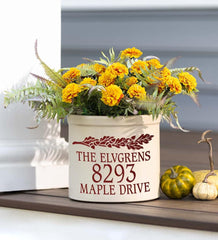Plow & Hearth Home Accents | Indoor Living Acorn Personalized Address Crock With Name And House Number - Black