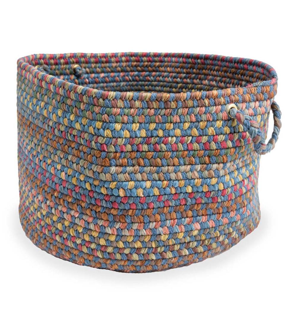 Plow & Hearth Home Accents | Indoor Living Afton Mountain Indoor/Outdoor Polypropylene Braided Basket With Handles - Blue Opal