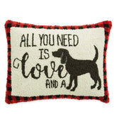 Plow & Hearth Home Accents | Indoor Living All You Need Is Love And A Dog Hooked Wool Throw Pillow