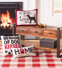 Plow & Hearth Home Accents | Indoor Living All You Need Is Love And A Dog Hooked Wool Throw Pillow