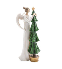 Plow & Hearth Home Accents | Indoor Living Angel With Christmas Tree Indoor/Outdoor Holiday Sculpture