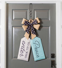 Plow & Hearth Home Accents | Indoor Living Black And White Dot Door Tag Bow