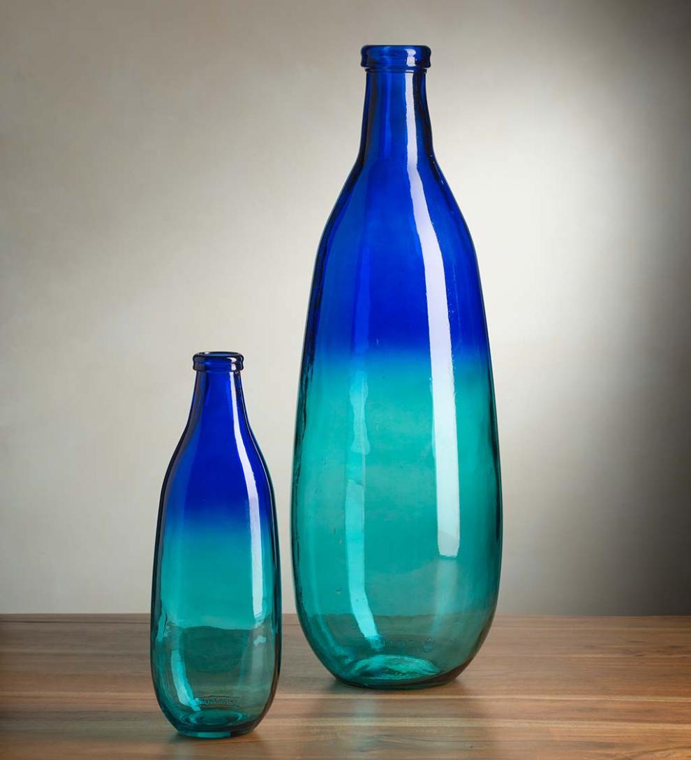 Plow & Hearth Home Accents | Indoor Living Blue Ombre Elongated Vase Collection