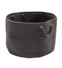 Plow & Hearth Home Accents | Indoor Living Braided Polypro Roanoke Basket With Handles - Black Multi