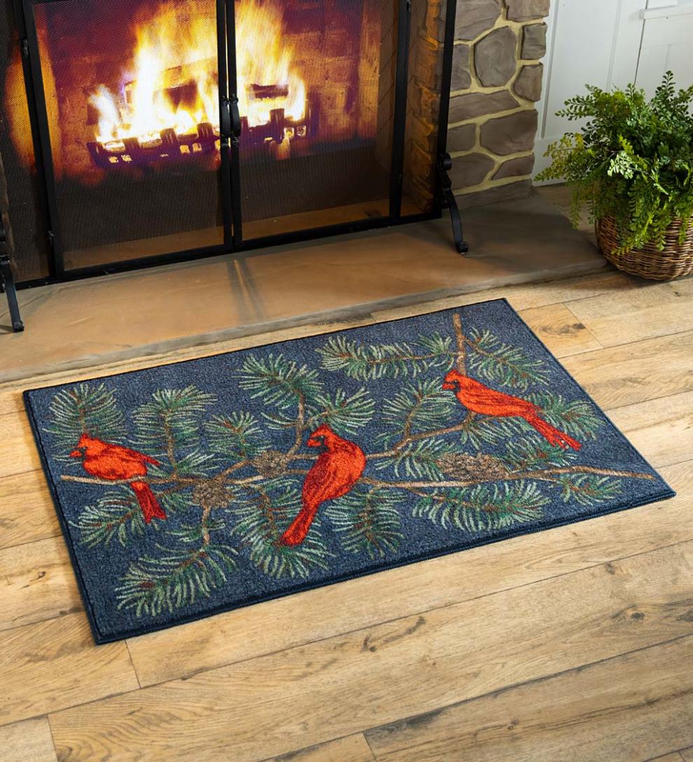 Plow & Hearth Home Accents | Indoor Living Cardinals On A Pine Bough Rug