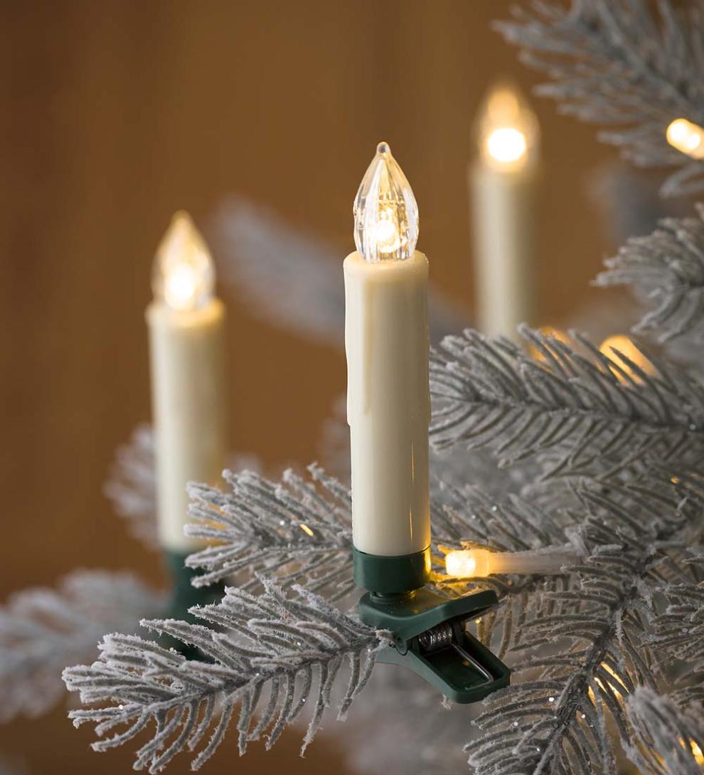 Plow & Hearth Home Accents | Indoor Living Clip-On Christmas Tree Candle Lights, Set Of 10
