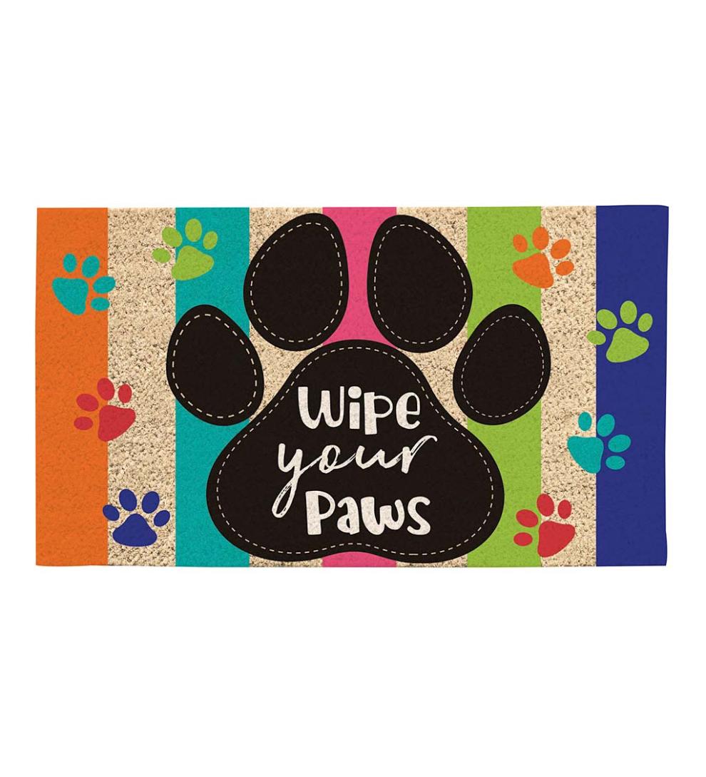 Plow & Hearth Home Accents | Indoor Living Colorful Wipe Your Paws Coir Fiber Welcome Mat