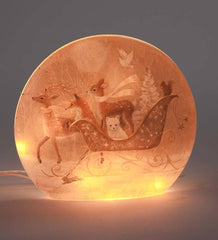 Plow & Hearth Home Accents | Indoor Living Deer And Friends In A Sleigh Lighted Tabletop Art