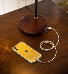 Plow & Hearth Home Accents | Indoor Living Desk Lamp With Usb Port And Fabric Shade