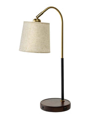 Plow & Hearth Home Accents | Indoor Living Desk Lamp With Usb Port And Fabric Shade